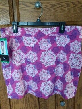 Women's NWT  Tranquility Hawaiin Dreams Purple Floral Skort Sz. XL Mm
